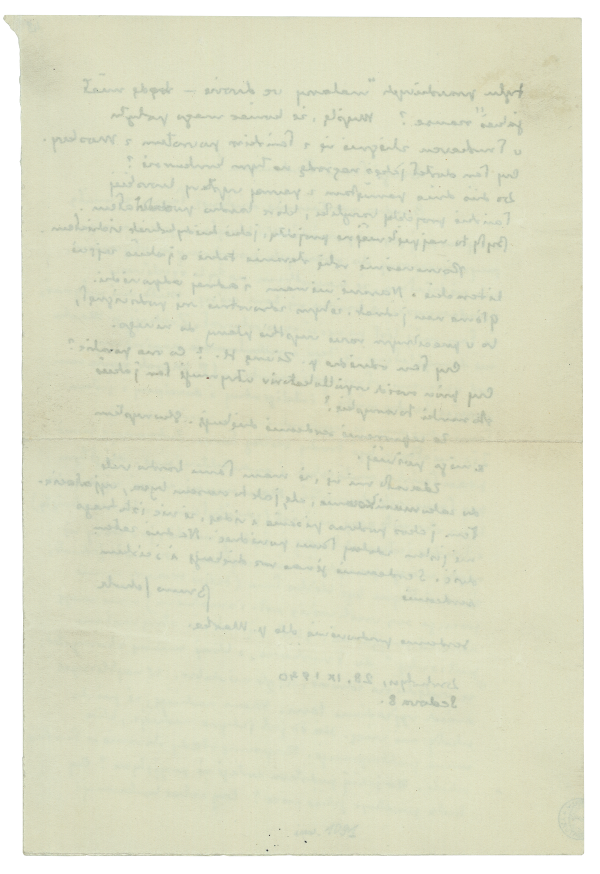 List Schulz do Tadeusza Wojciechowskiego z 28 września 1940_3
