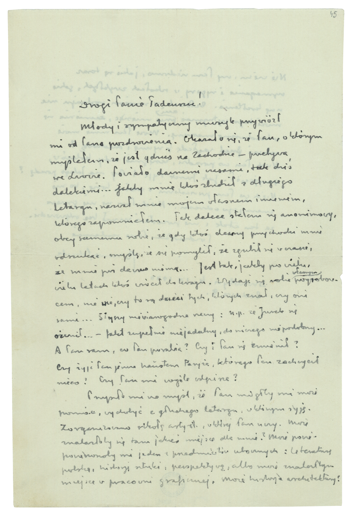 List Schulza do Tadeusza Wojciechowskiego z 4 września 1940_1