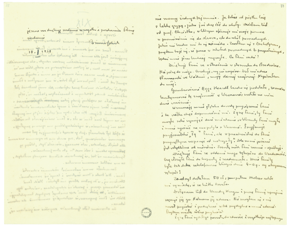 List Brunona Schulza do Romany Halpern z 18 stycznia 1938_2