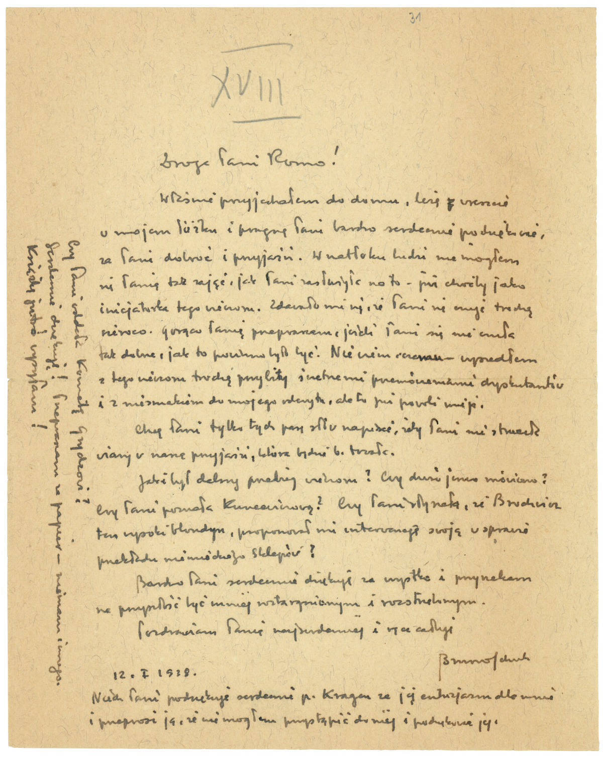 List Brunona Schulza do Romany Halpern z 12 stycznia 1938_1