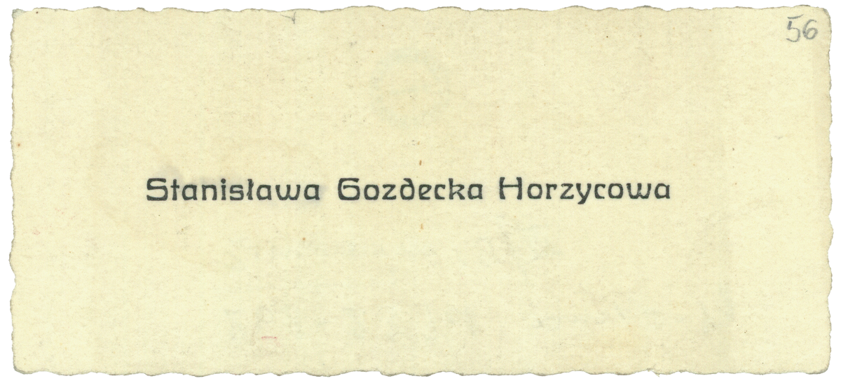 Bilet wizytowy Stanisławy Gozdeckiej-Horzycowej_1