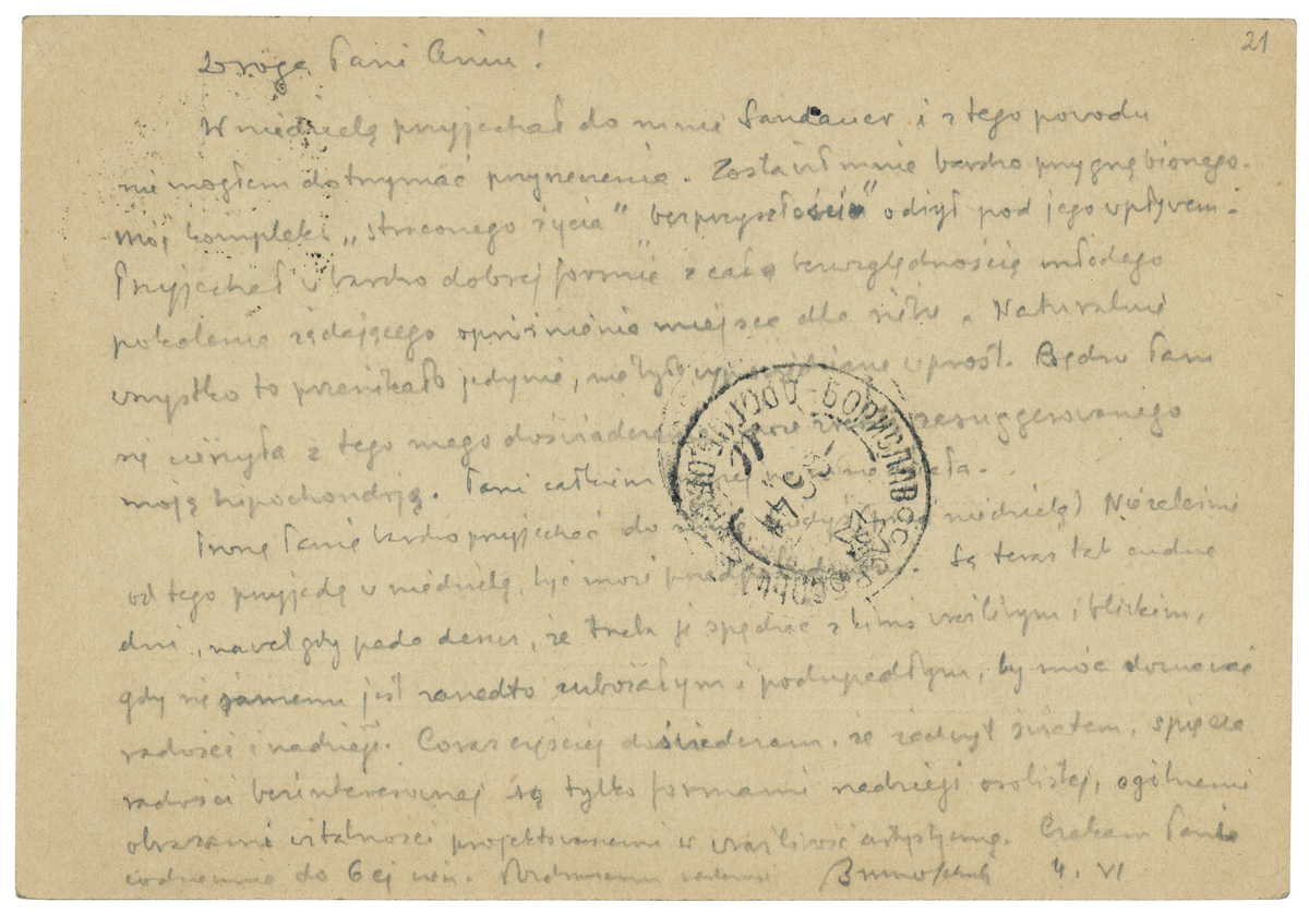 List do Anny Płockier z 4 czerwca 1941_1
