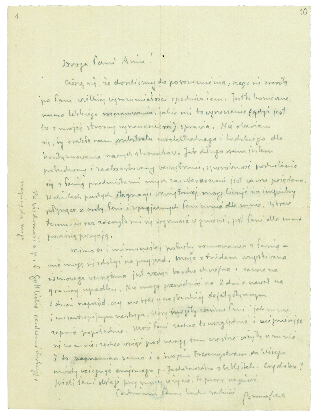 List Schulza do Anny Płockier z 10 lipca 1940_1