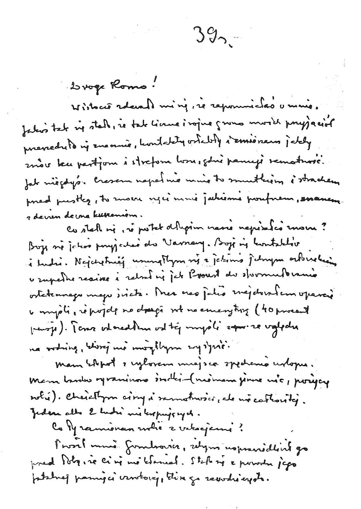 List Schulza do Romany Haleprn z czerwca 1939_1
