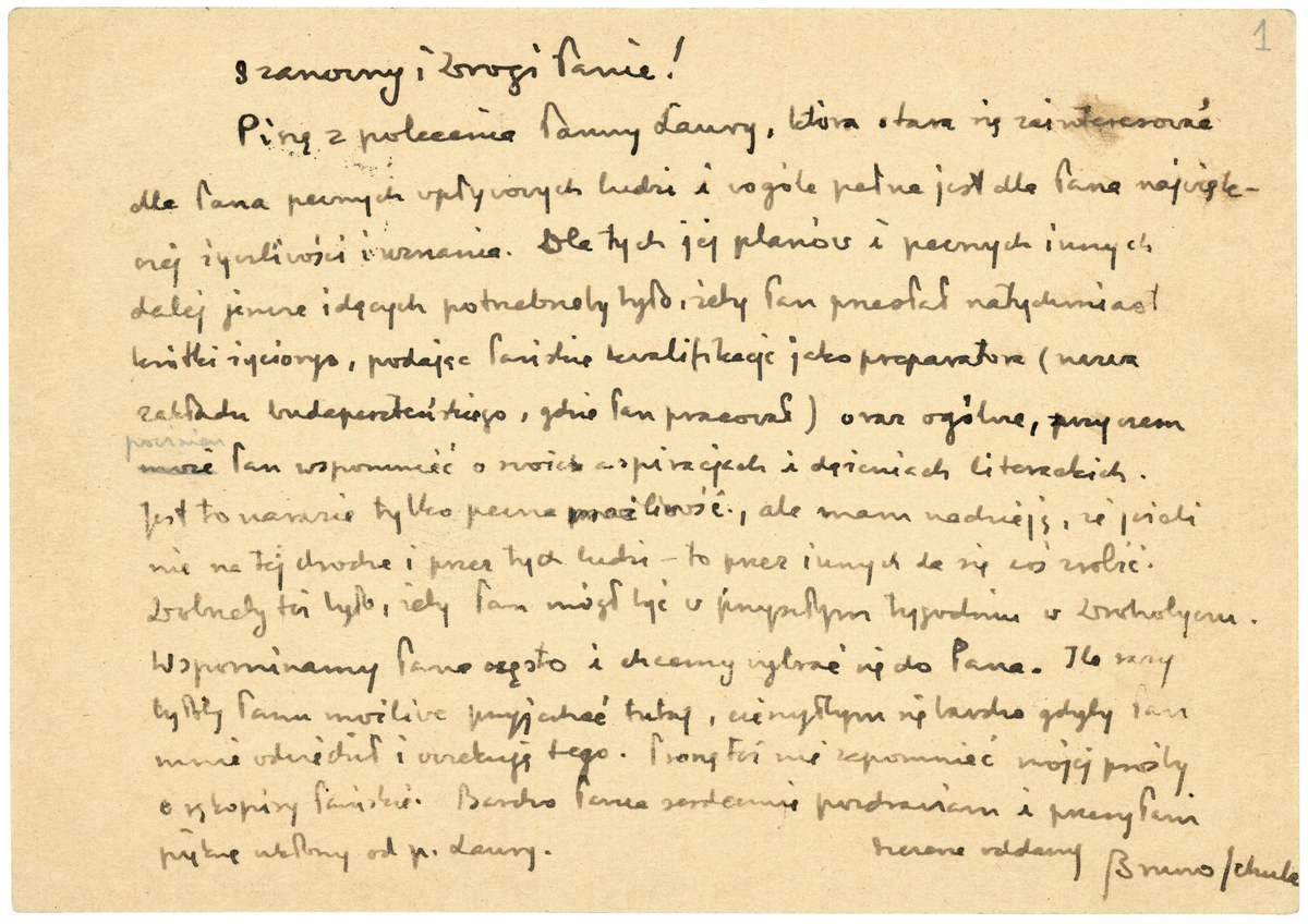 List Schulza do Mariana Jachimowicza z 27 listopada 1938_1