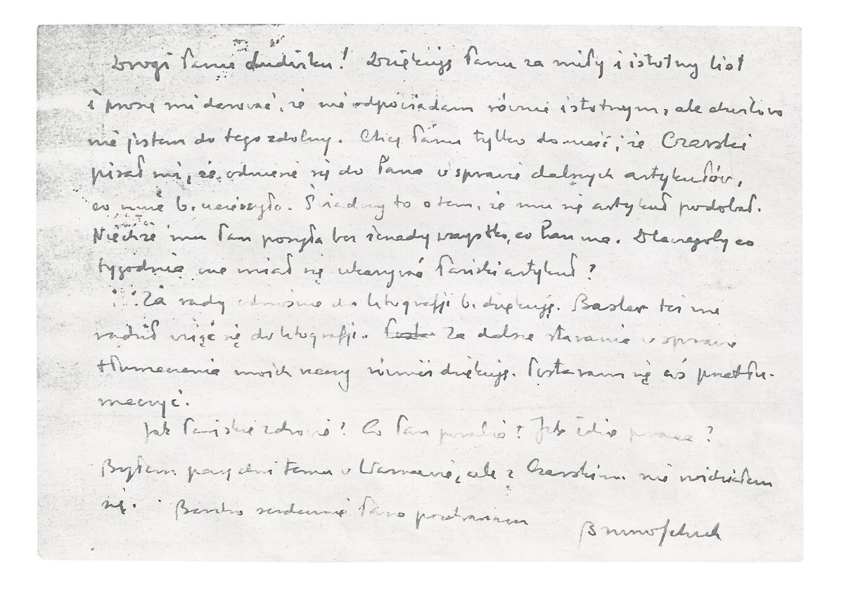 List Schulza do Ludwika Lillego z 18 września 1938_1