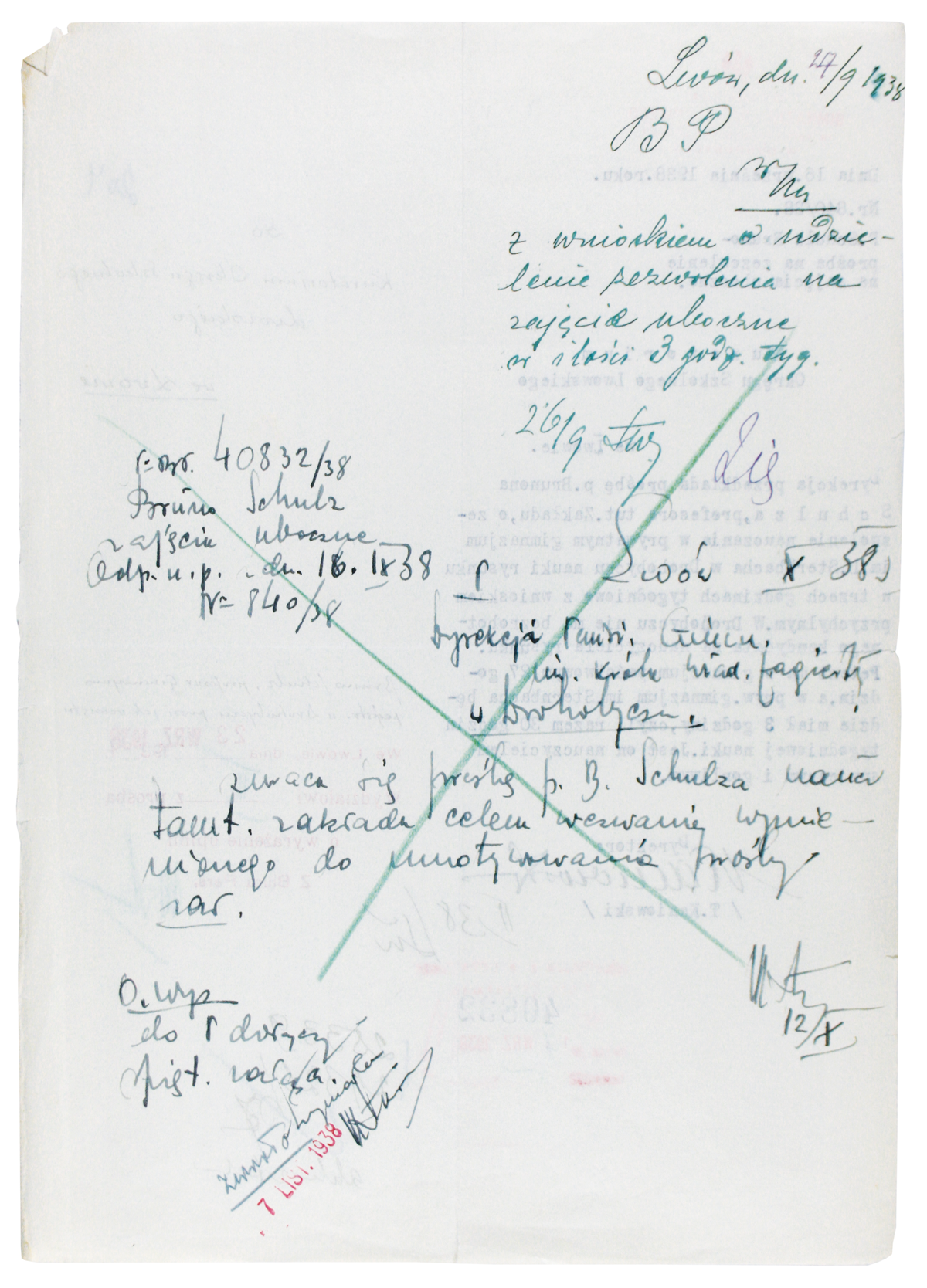 List Schulza do Kuratorium Okręgu Szkolnego Lwowskiego z 16 września 1938_4