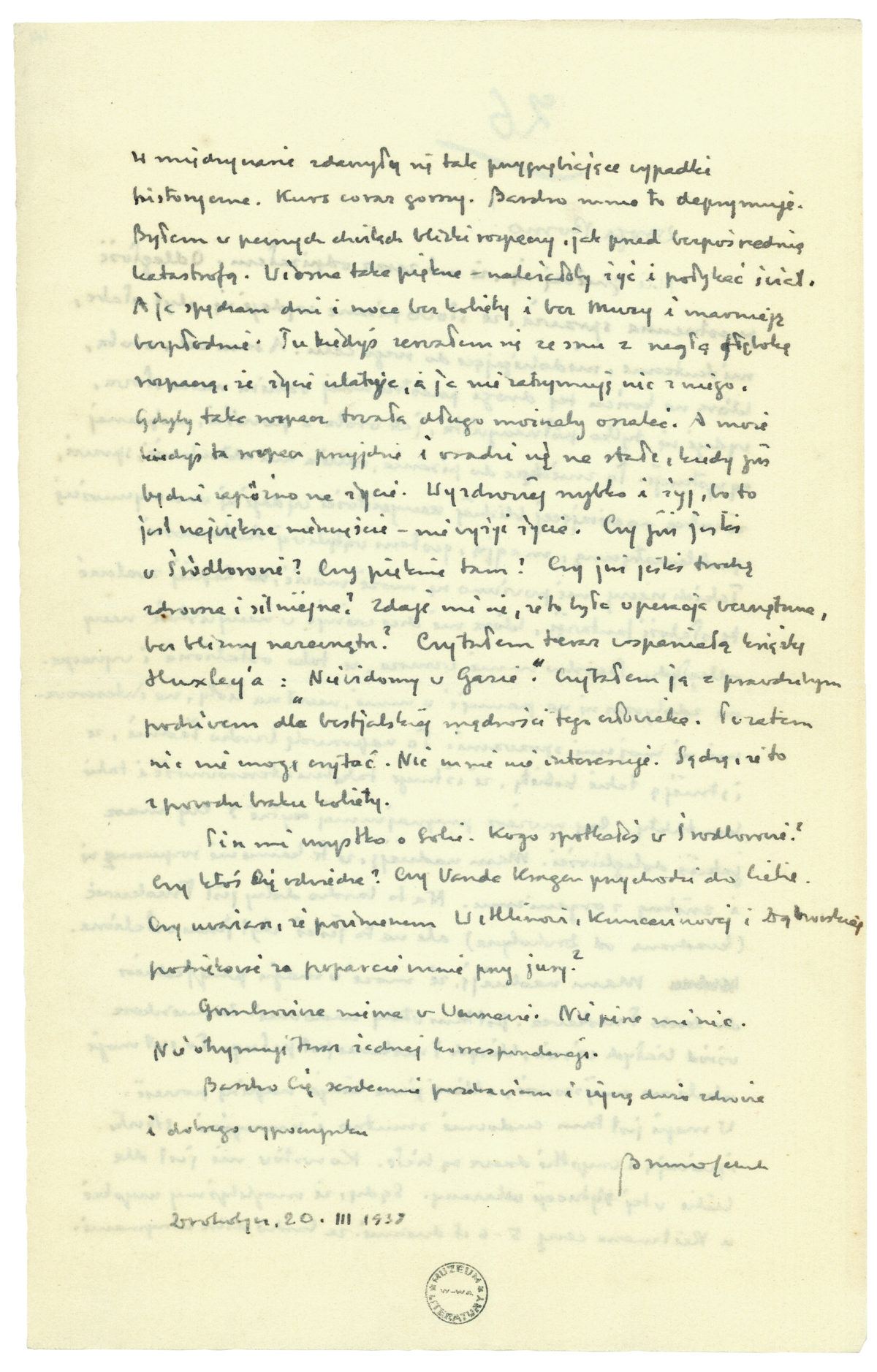 List Brunona Schulza do Romany Halpern z 20 marca 1938_2