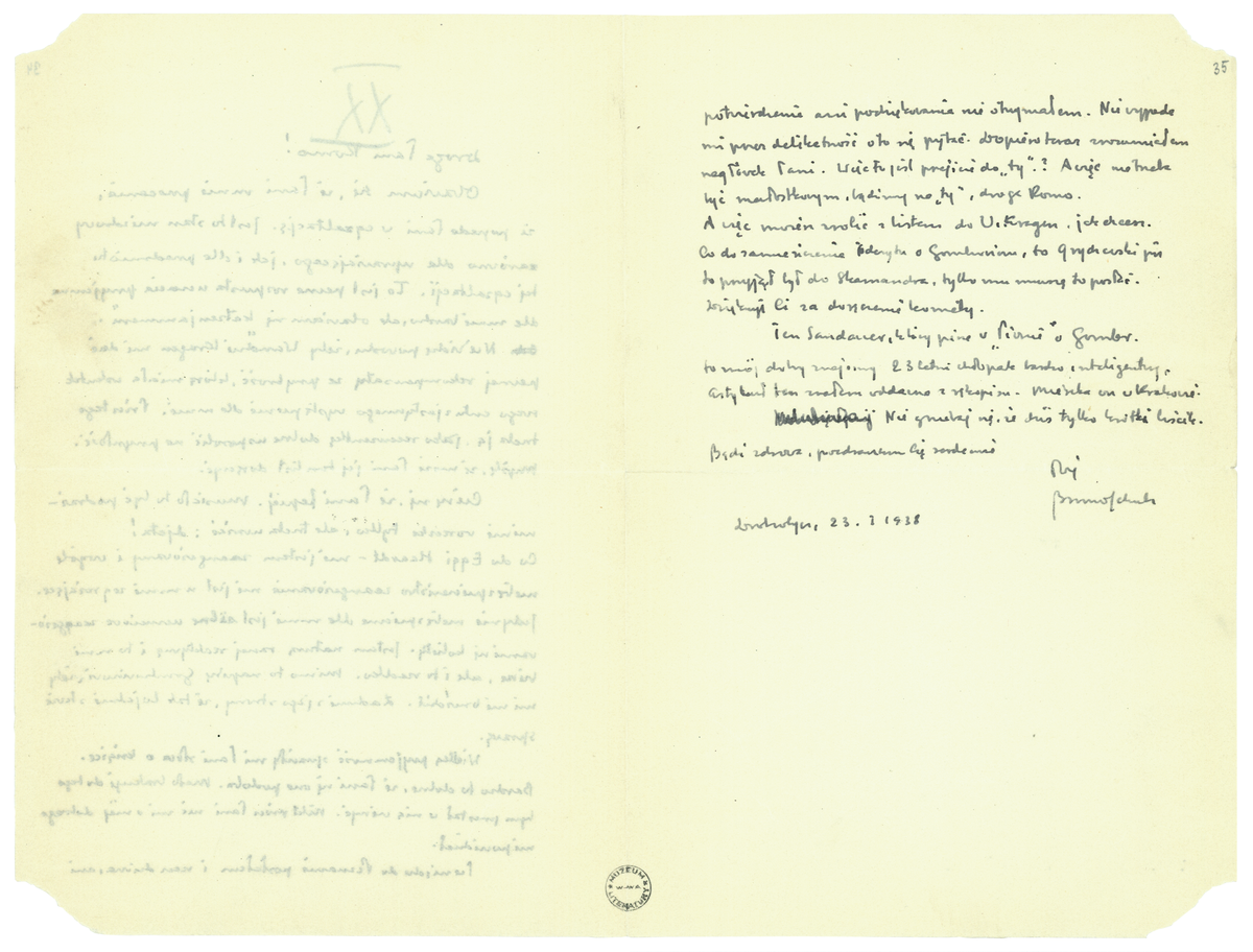 List Brunona Schulza do Romany Halpern z 23 stycznia 1938_2