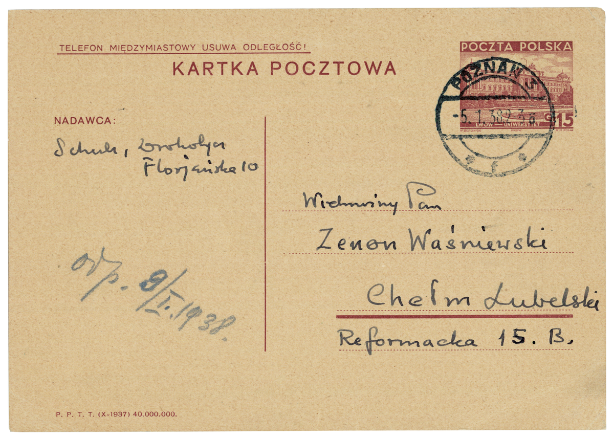 List Brunona Schulza do Zenona Waśniewskiego z 5 stycznia 1938_2