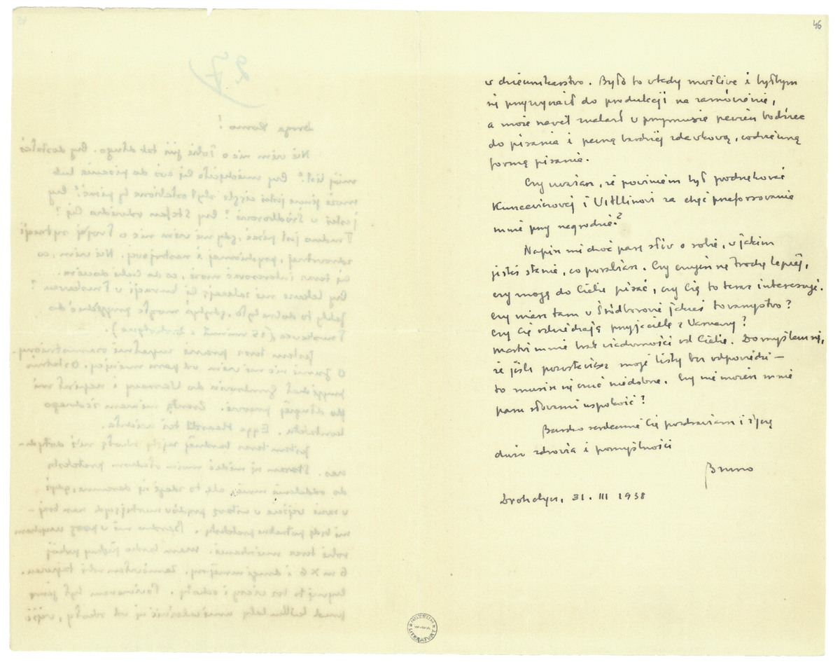 List Brunona Schulza do Romany Halpern z 31 marca 1938_2