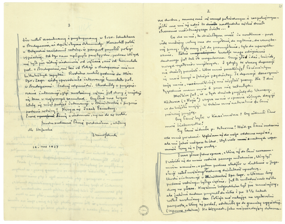 List Brunona Schulza do Romany Halpern z 16 sierpnia 1937_2