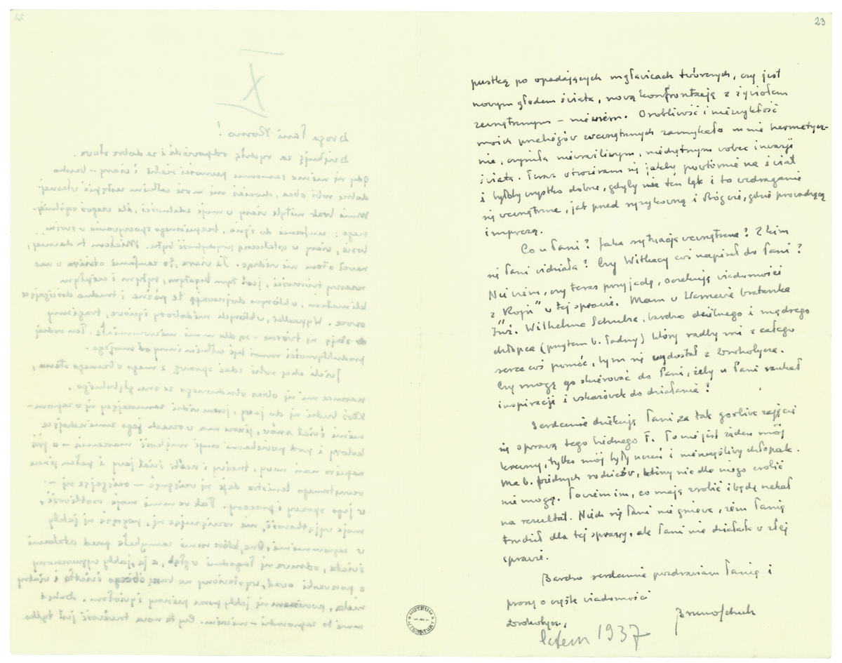 List Brunona Schulza do Romany Halpern, napisany między 20 a 26 sierpnia 1937_2