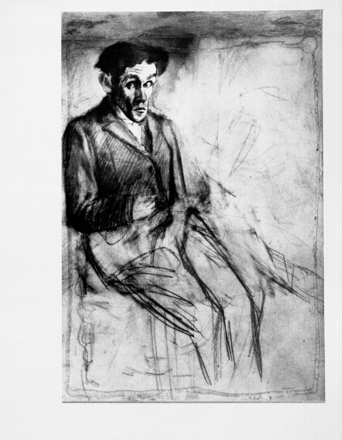 Autoportret ze sztalugami (szkic), ok. 1924