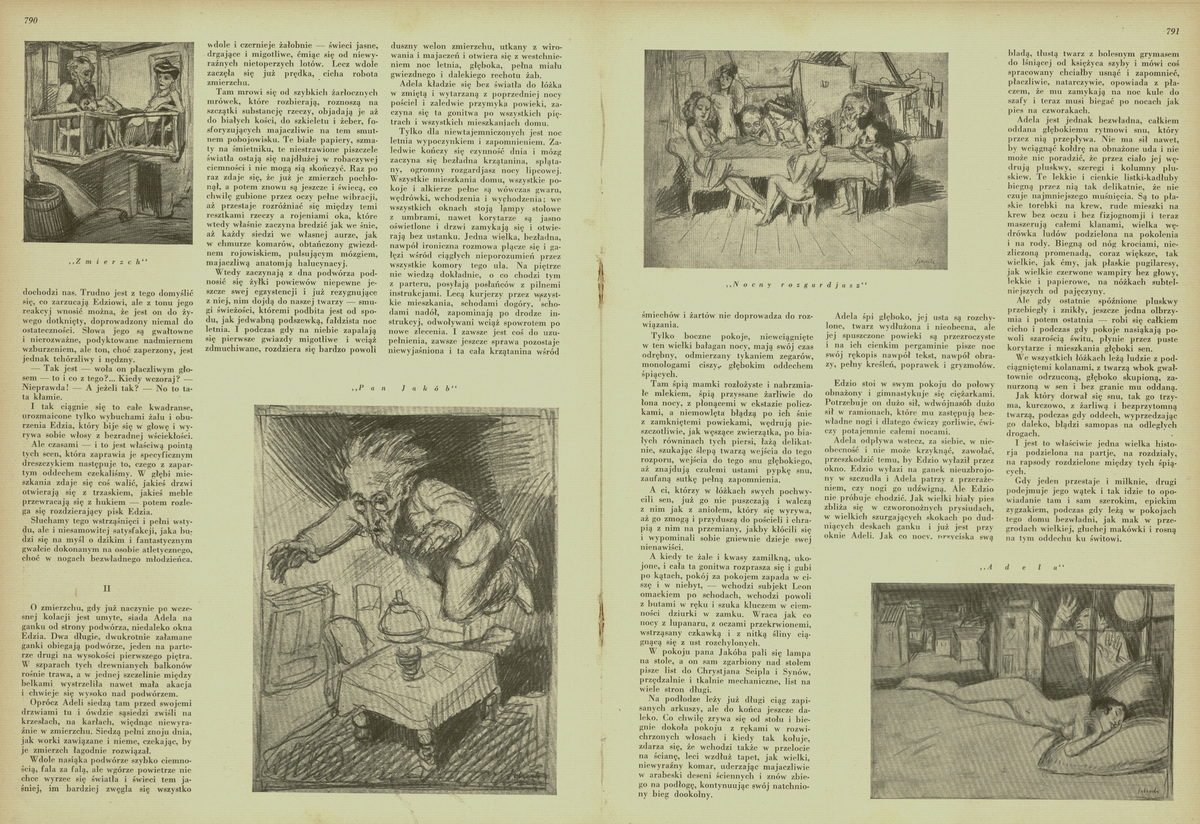 Bruno Schulz, <i>Edzio</i> [z ilustracjami autora], „Tygodnik Illustrowany” 1935, nr 40, s. 789–791