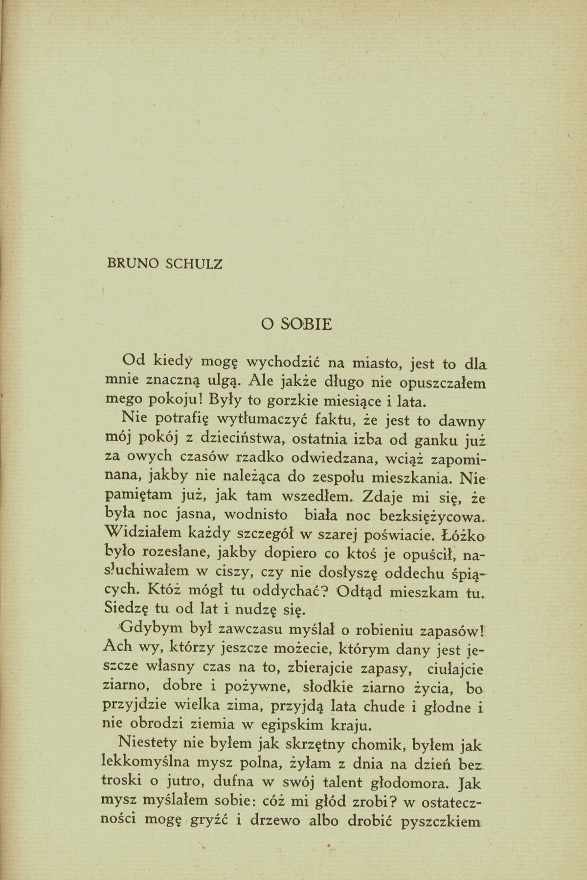 Bruno Schulz, <i>O sobie</i>, „Studio” 1936, nr 2, s. 11–13