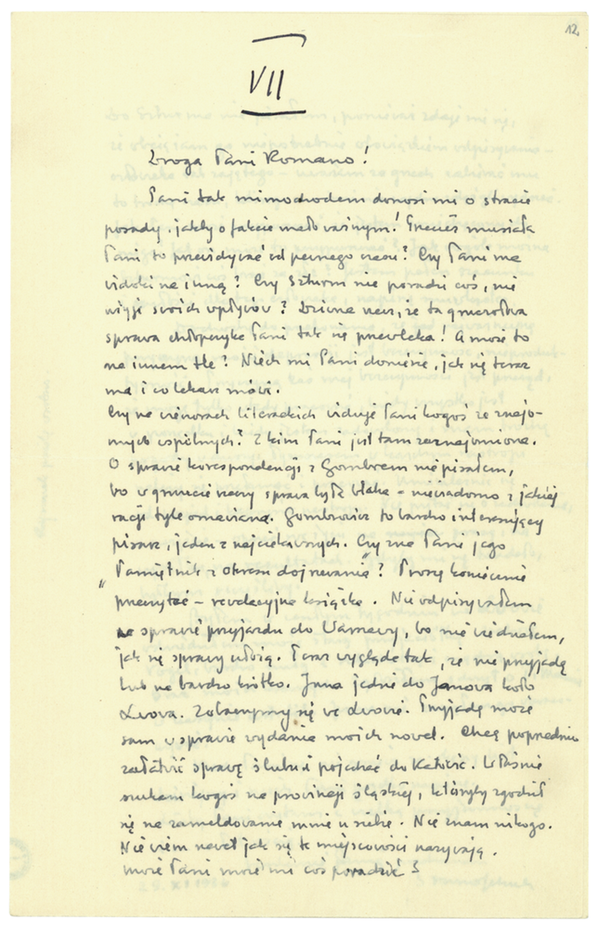 List Brunona Schulza do Romany Halpern z 29 listopada 1936_1