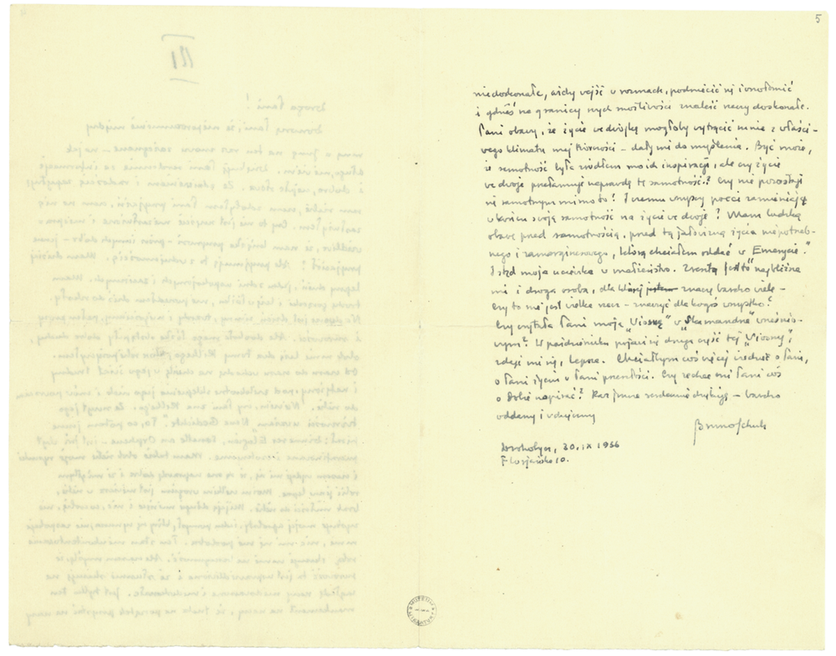 List Brunona Schulza do Romany Halpern z 30 września 1936_2